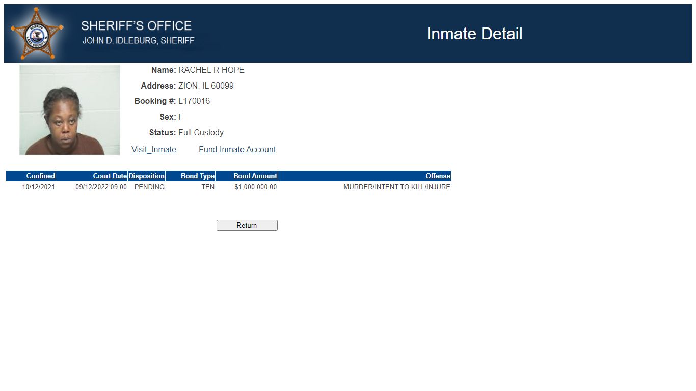 Lake County Sheriff - Inmate Detail